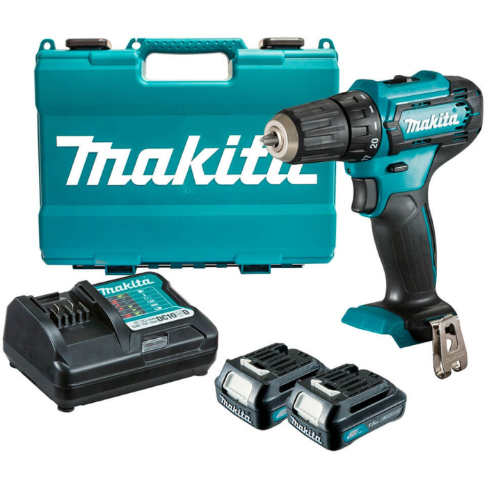 Акумуляторний дриль-шуруповерт Makita DF333DWYE : 2 акб Li-ion 12 В, 1.5 Ah + з/п