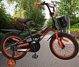 Дитячий сталевий 16 Hammer Smart велосипед чорно-синій для хлопчиків, фото 2