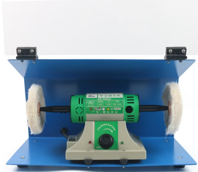 Шліфмотор полірувальний двосторонній з конусами та захисним боксом