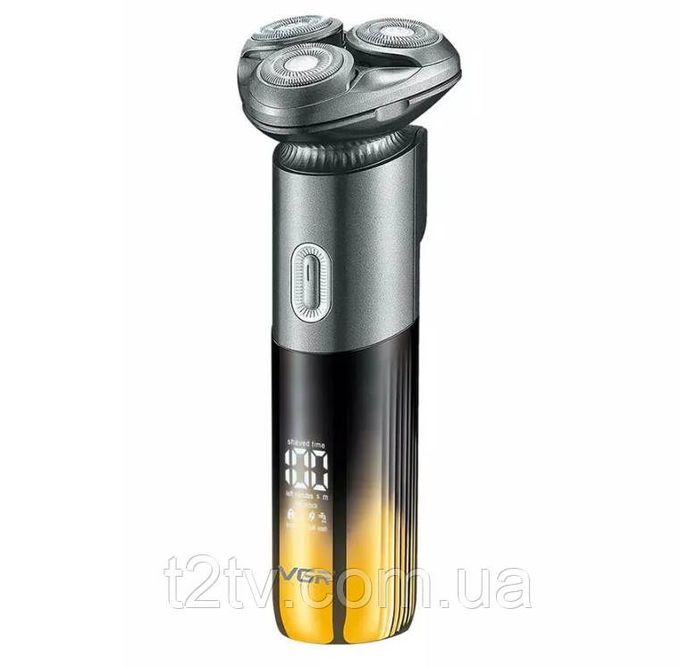 Електробритва акумуляторна VGR V-392, сіро-жовта, фото 1