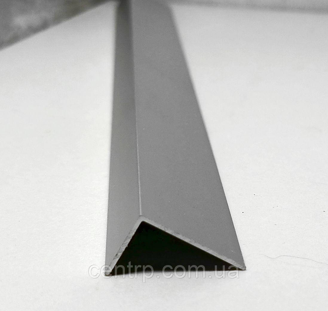 Куточок алюмінієвий 25х15х1,2 разнополочний різнобічний анод срібло, фото 1