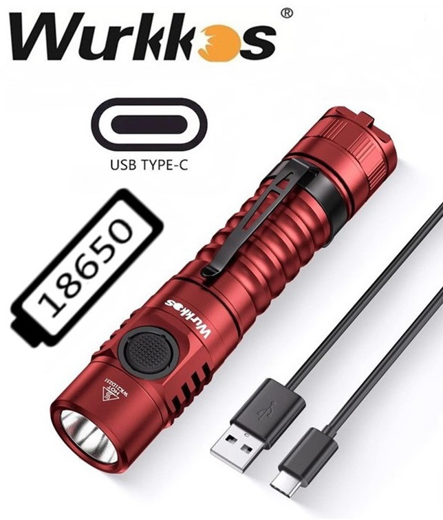 Ліхтар Wurkkos FC11 USB-C (1300LM, 4000k Тепле світло Samsung LH351D, Акумулятор 18650), фото 1