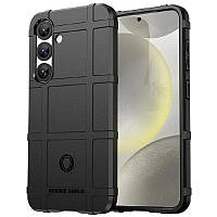 Протиударний чохол бампер Rugged Shield для Samsung Galaxy S25 Plus чорний гумовий