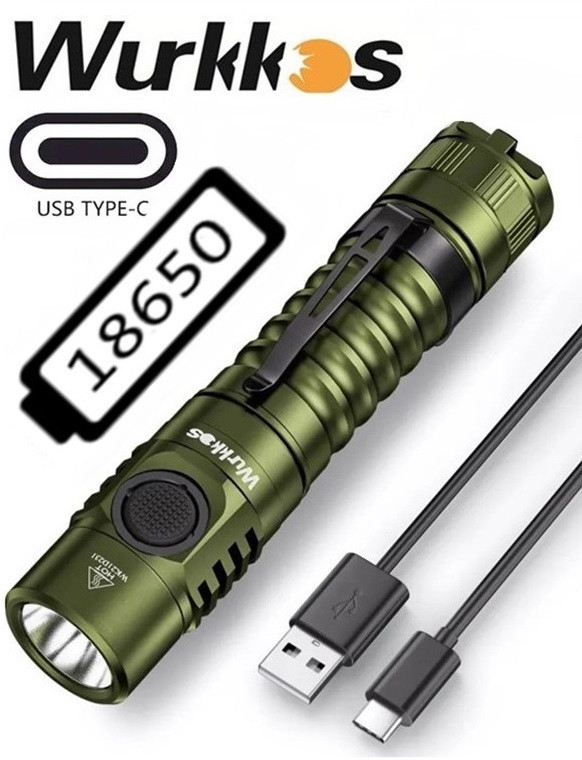 Ліхтар Wurkkos FC11 USB-C (1300LM, 5000k NW Нейтральне світло, Samsung LH351D, Акумулятор 18650), фото 1