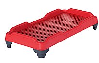 Ліжко дитяче червоне пластикове штабельоване для дитячого садка, ялів, шкільного табору, укриття Нікан
