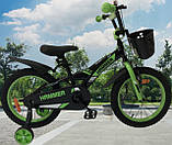 Дитячий сталевий 20 Hammer Smart велосипед із кошиком зелений для хлопчиків, фото 2