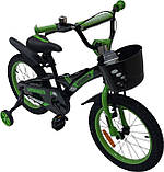 Дитячий сталевий 20 Hammer Smart велосипед із кошиком зелений для хлопчиків, фото 4