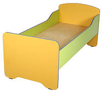 Дитяче ліжко з високим бортиком ізлдсп жовтий/лайм у дитячий садок, групу продовженого дня, табір Нікан