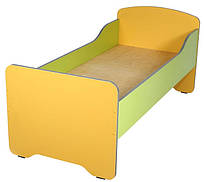Дитяче ліжко з високим бортиком ізлдсп жовтий/лайм у дитячий садок, групу продовженого дня, табір Нікан