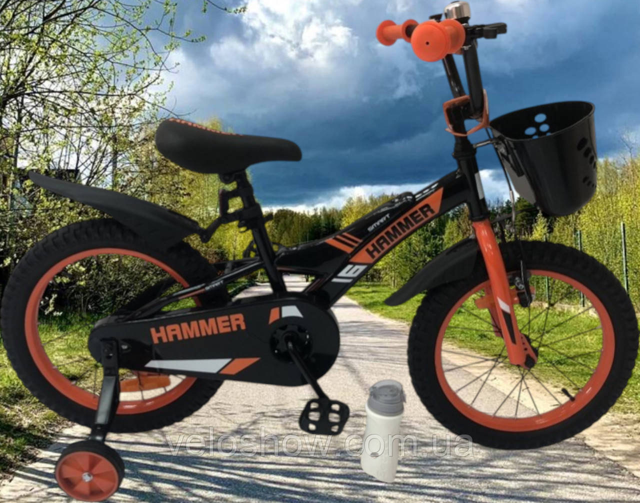Дитячий сталевий 20 Hammer Smart велосипед із кошиком помаранчовий для хлопчиків, фото 1