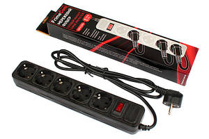 Мережевий фільтр 1.8м 5 розеток FrimeCom FC-B4005W чорний новий