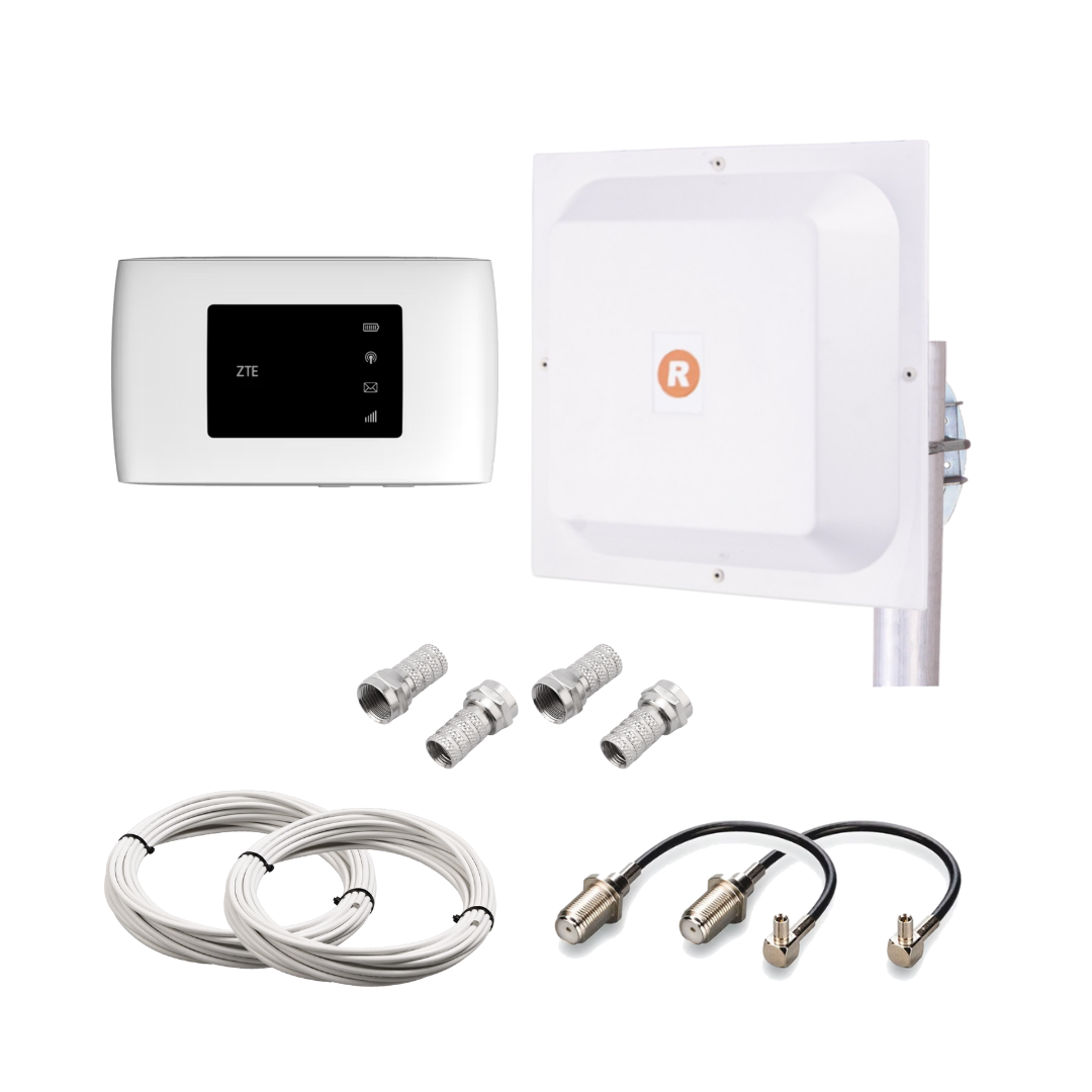 4G wifi антений комплект LTE роутер ZTE MF 920u + антена Rnet MIMO 2x17 дБ 1700-2700 МГц, фото 1