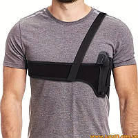 Нагрудна кобура для прихованого носіння чоловіча еластична універсальна для пістолета тактична 100см чорна