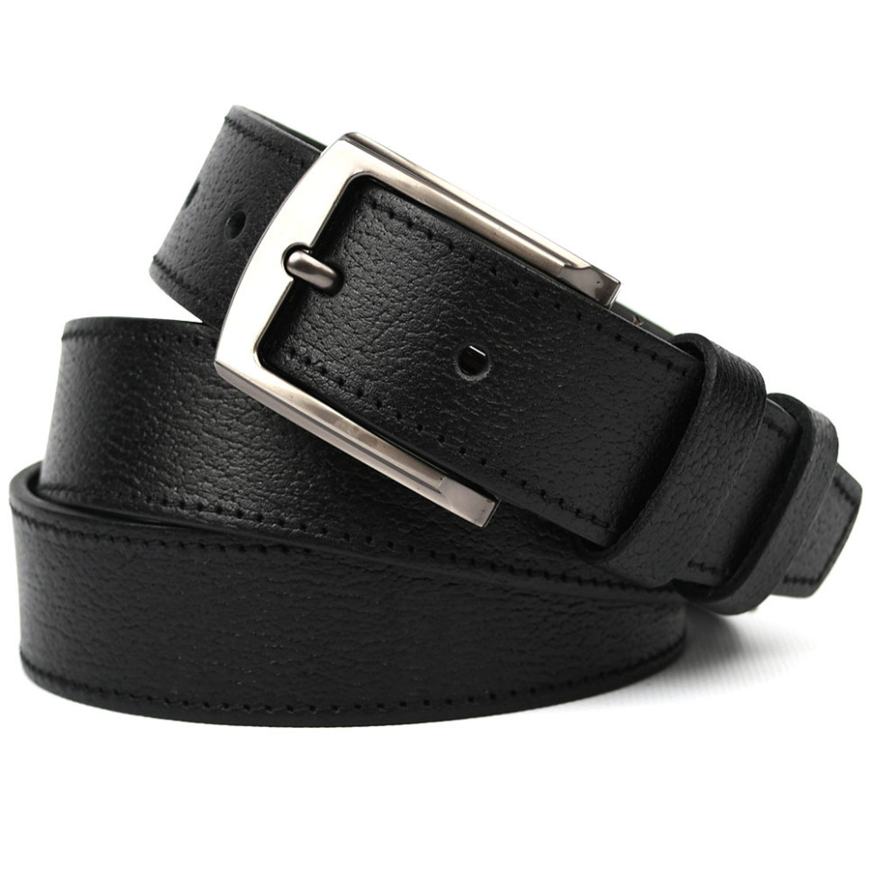 Ремінь чоловічий шкіряний чорний шкіра буйвола 35 мм Limary sk350115, фото 1