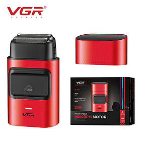 Електробритва VGR V-307 RED шейвер, подвійне лезо, 2000 mAh, 9000 RPM