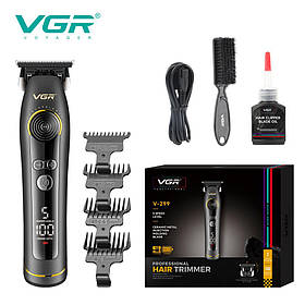 Тример VGR V-299 BLACK, 4 насадки, 9000RPM, 2000 mAh, 5 рівнів швидкості, LED display
