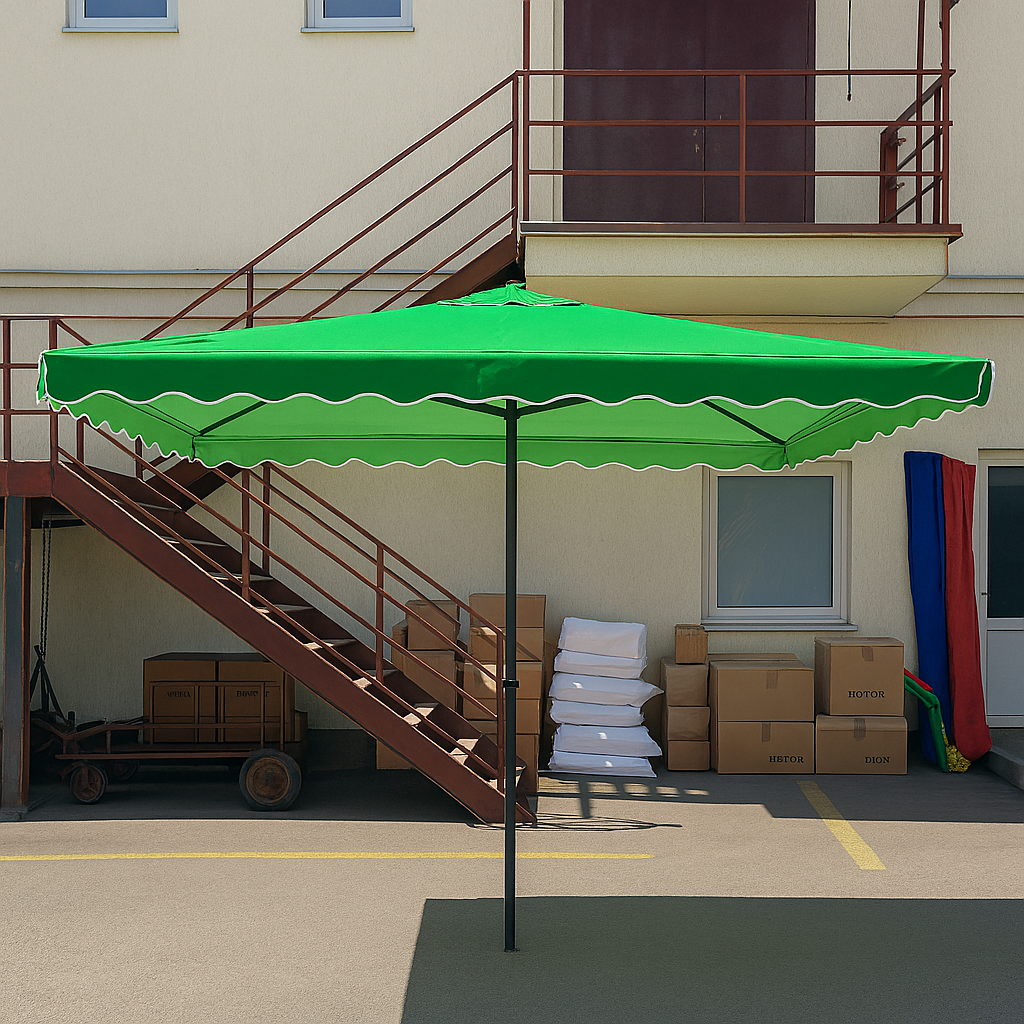 Торгова парасолька Munsen 3×3 м з вітровим клапаном і УФ-захистом, нейлон, металева конструкція, фото 1