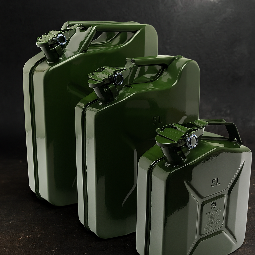 Каністра металева для бензину 5 л вертикальна з байонетною кришкою і антикорозійним покриттям