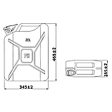 Каністра металева 20 л вертикальна GELG для бензину, дизпалива, з байонетною кришкою, TÜV/UN, фото 2