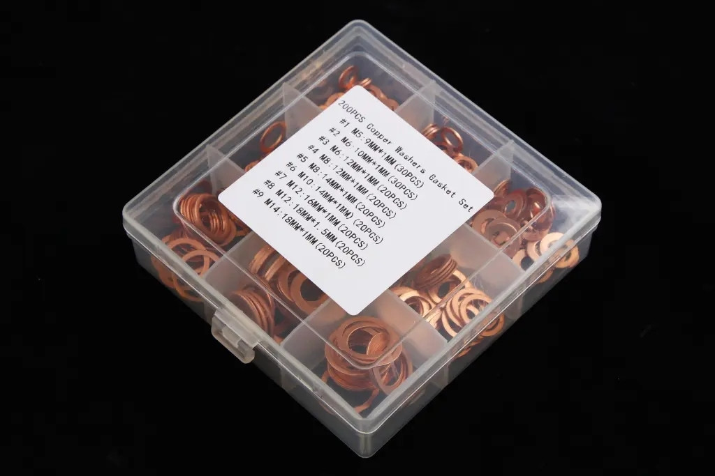 Набір шайб мідних 200 од., фото 1