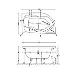 Ванна акрилова Tuana 170х100 см L асиметрична ліва з ніжками та передньою панеллю, фото 3