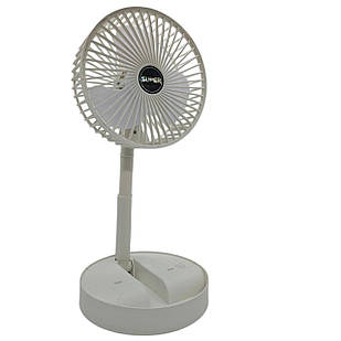 Вентилятор настільний usb з акумулятором тихий, Портативний вентилятор переносний Білий