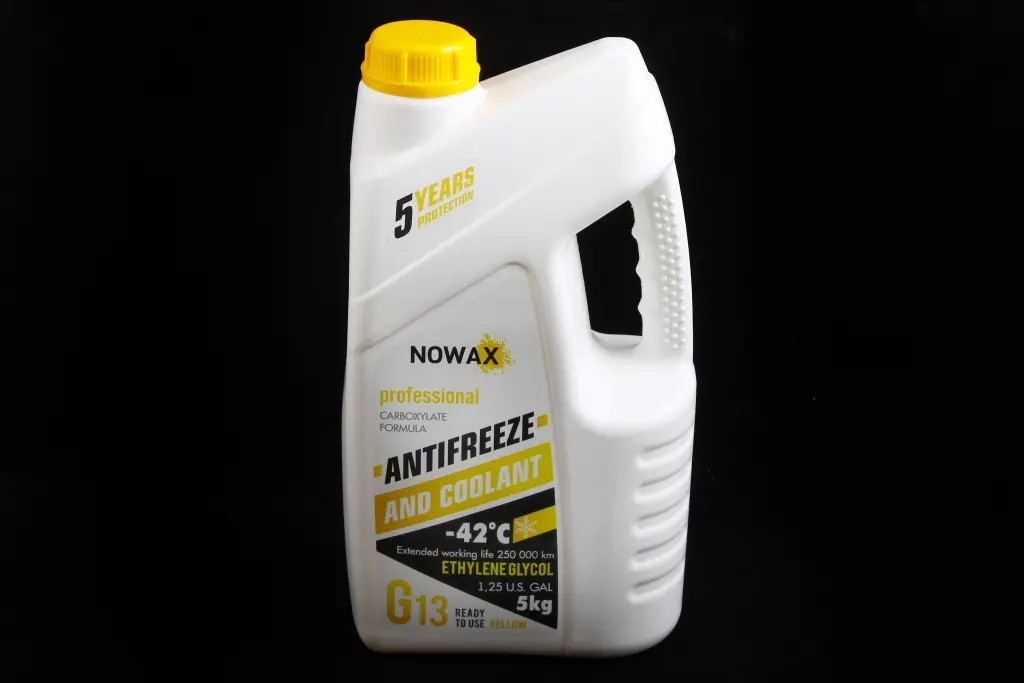 Рідина охолоджуюча антифриз жовтий -42° "Nowax" G13 5.0 кг, фото 1