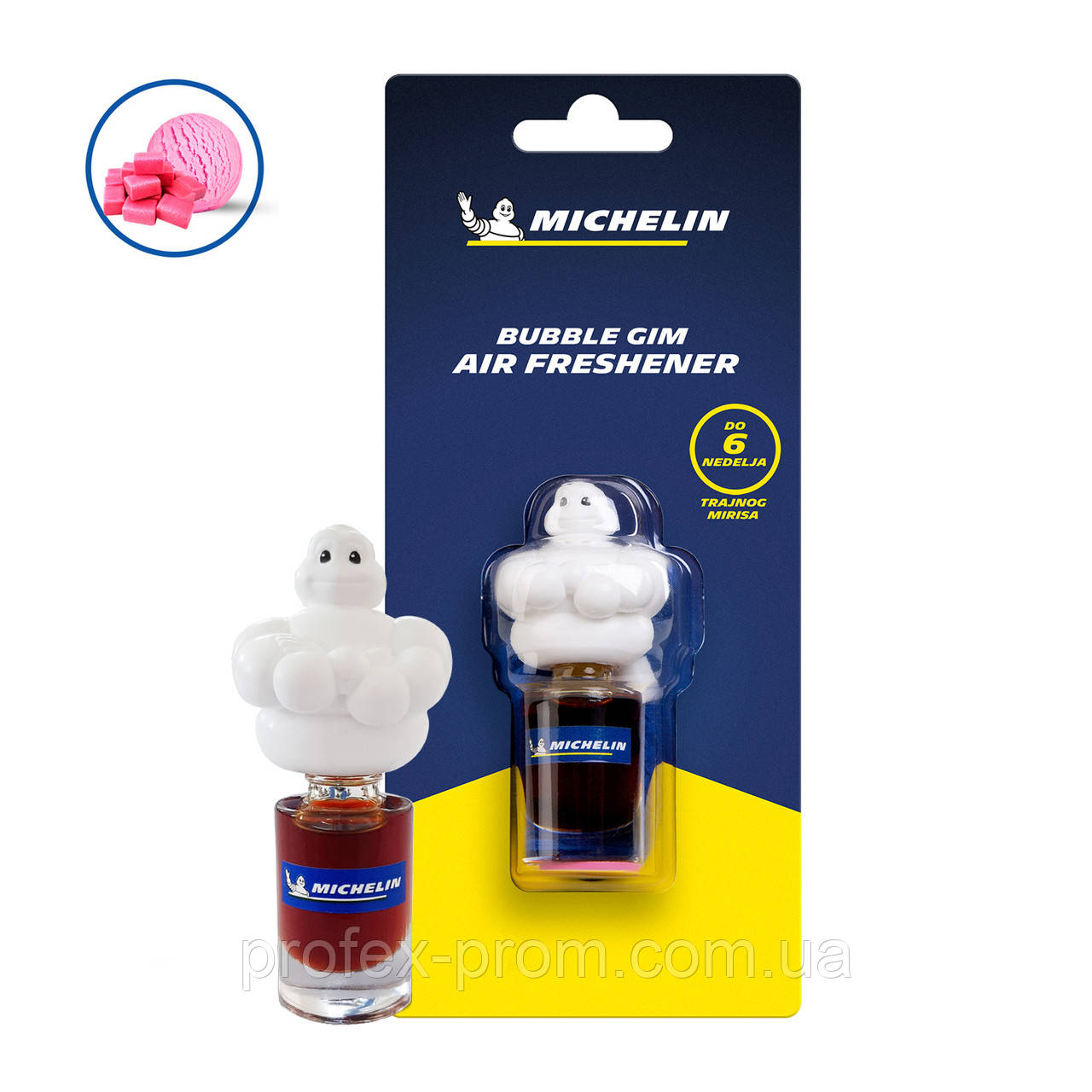Ароматизатор Жувальна гумка Michelin Air Fresheners Bib Mini Bottle – Bubblegum, 5мл (W31807) (шт.), фото 1