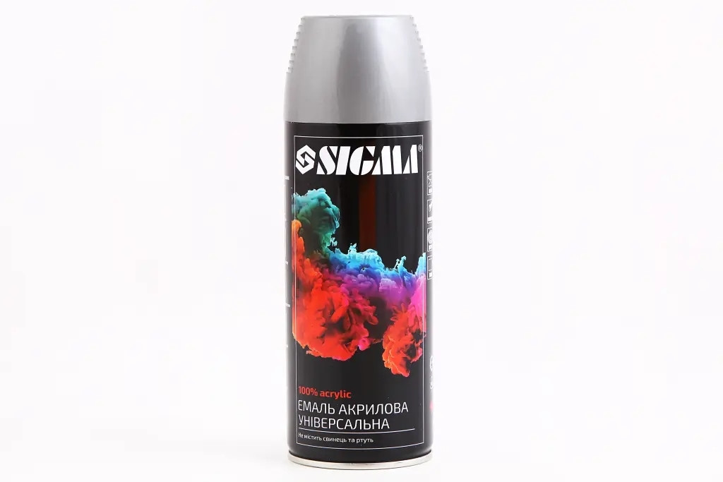Фарба аерозолна "Sigma" 400мл 9006 срібний, фото 1