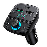 АЗП з FM-модулятором UGREEN CD229 FM&Bluetooth Transmitter&Car Charger + TF  Slot Black, фото 3