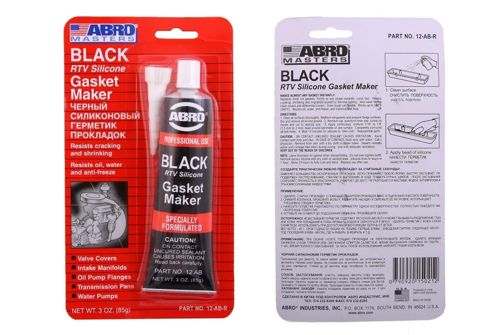 Герметик-прокладка "Abro" 85г чорний, фото 1