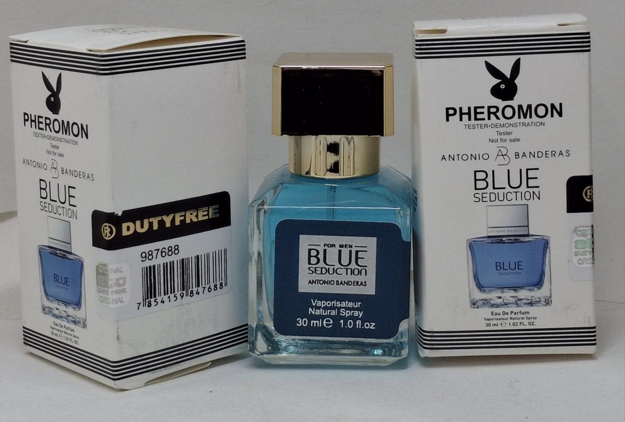 LUX Мужской аромат Antonio Banderas Blue Seduction (Антонио Бандерас Блу Седакшн) с феромном 30мл, фото 1