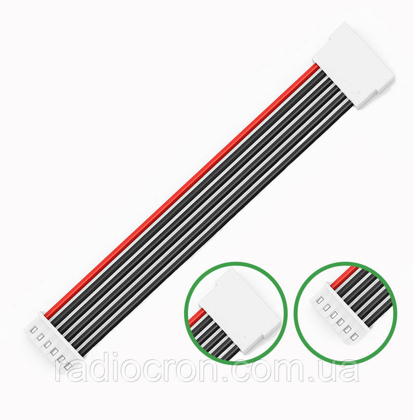 JST-XH 5S, 6pin, 22AWG, 20 см, тато + мама, подовжувач балансувального кабелю