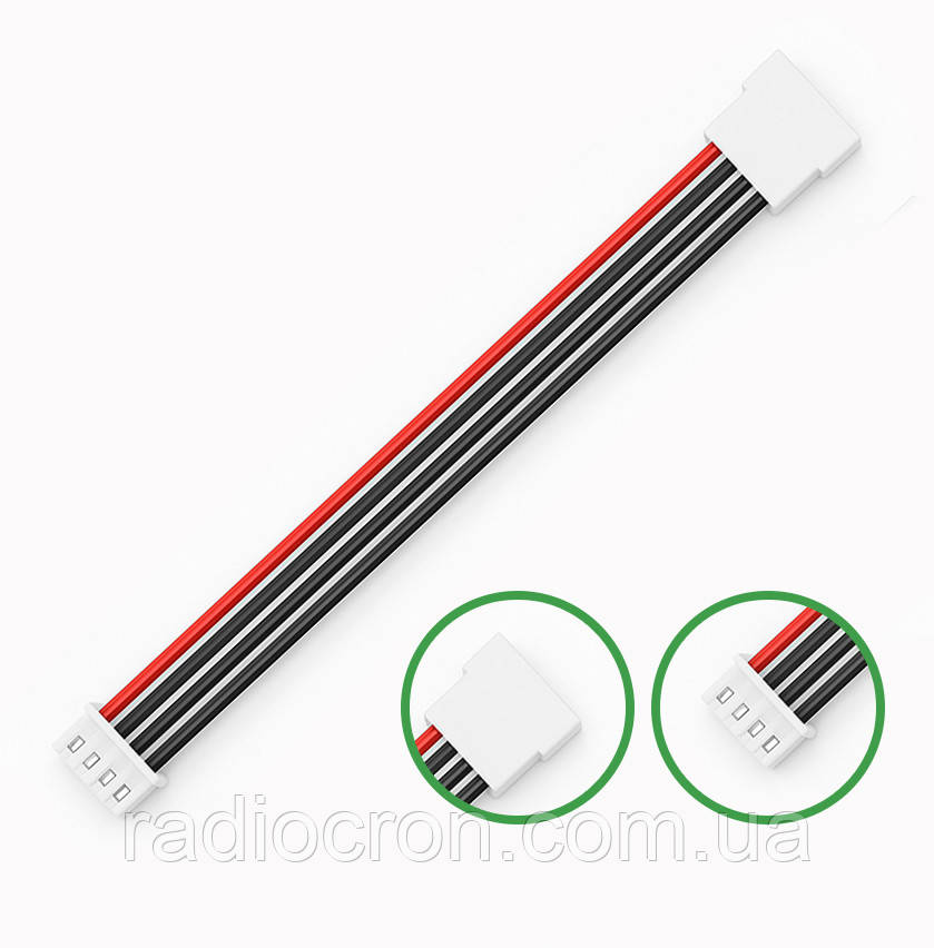 JST-XH 3S, 4pin, 22AWG, 20см, тато + мама, подовжувач балансувального кабелю