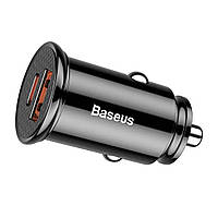 Автомобільний зарядний пристрій Baseus Circular Plastic 30 W 1*USB QC 3.0 1*Type-C PD3.0 Black (CCALL-YS01)