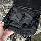 Чорна чоловіча сумка через плече DOT FAT органайзер МОЛЛє, фото 7