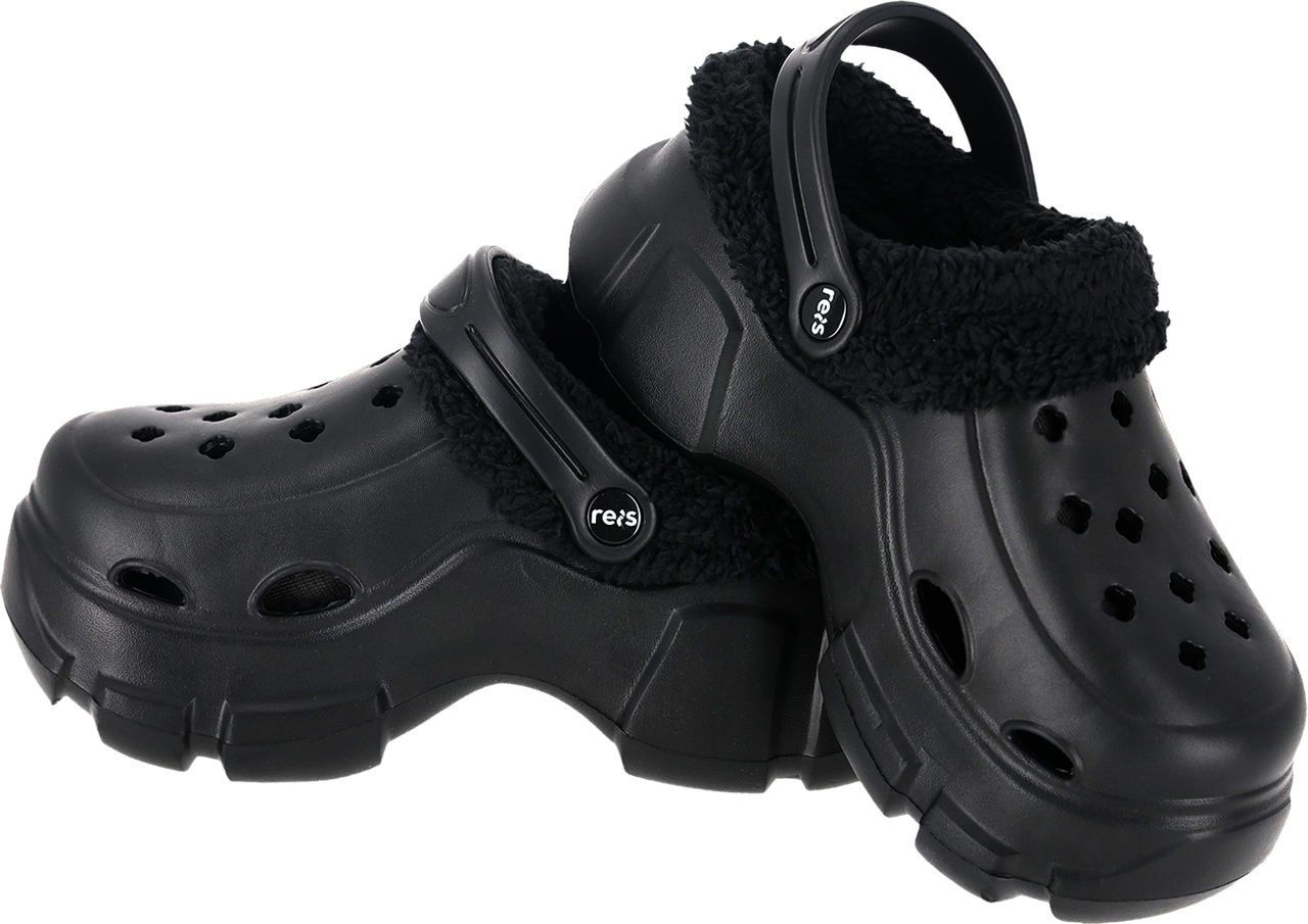 Крокси утеплені хутром із EVA чорні жіночі REIS Польща BCCOZY B, фото 1