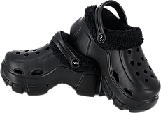 Крокси утеплені хутром із EVA чорні жіночі REIS Польща BCCOZY B