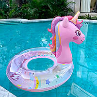 Дитяче коло для плавання Єдиноріг, 70см, Рожевий (Надувний плотик для дітей)