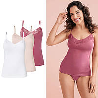 Майка жіноча, 3 штуки, розмір S/M, колір білий, пудра, фрез