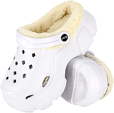 Крокси утеплені хутром із EVA білі жіночі REIS Польща BCCOZY W