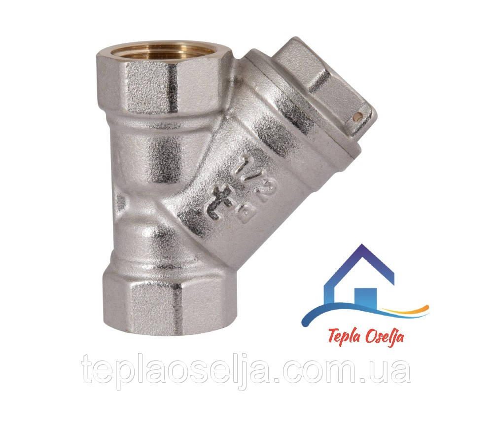 Фільтр для газу 1/2"ВВ нікельований, косий Thermo Alliance, фото 1