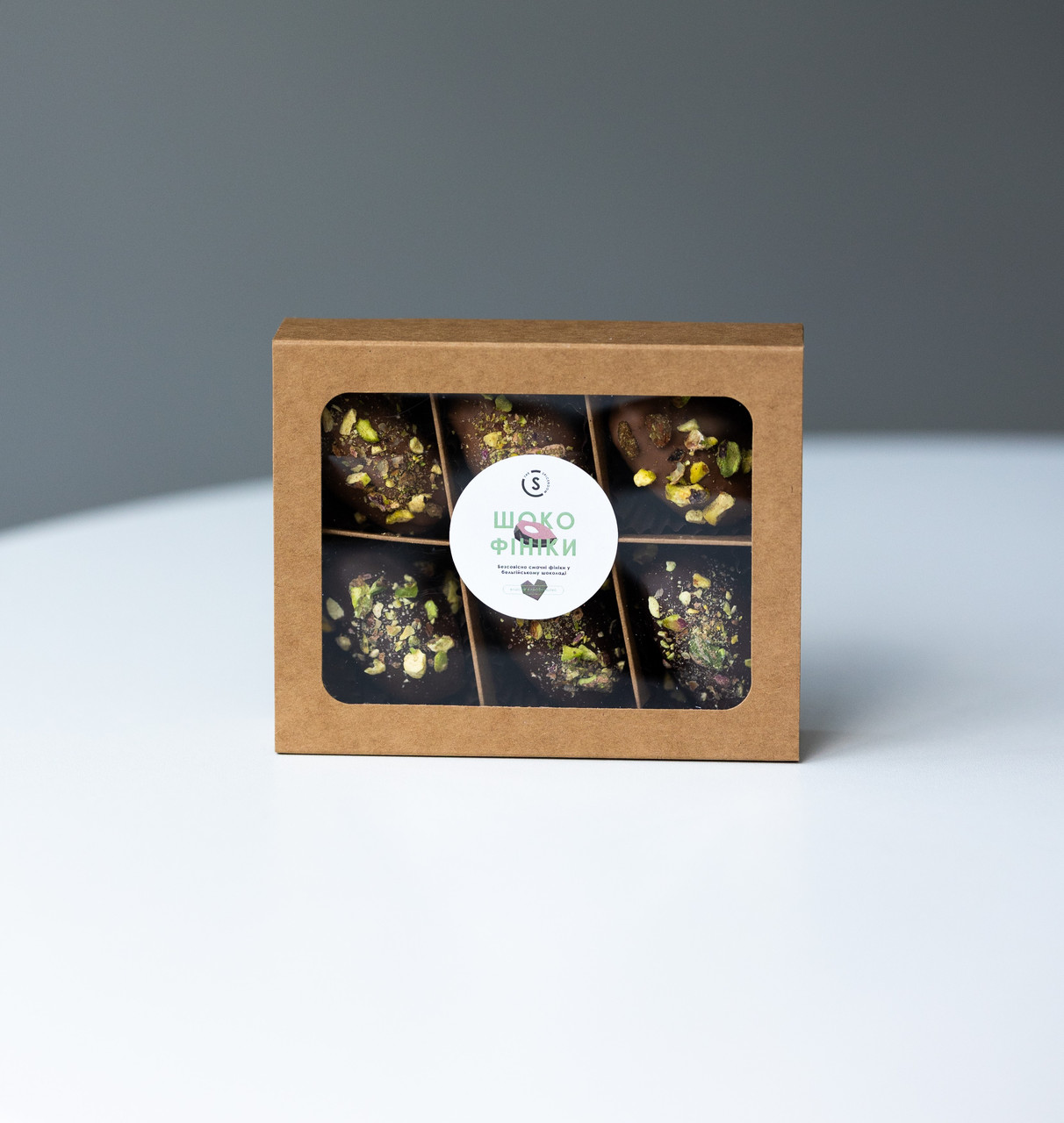 Подарунковий набір Шоко-фінік, 6 шт (Ізраїль чорний+молочний), фото 1