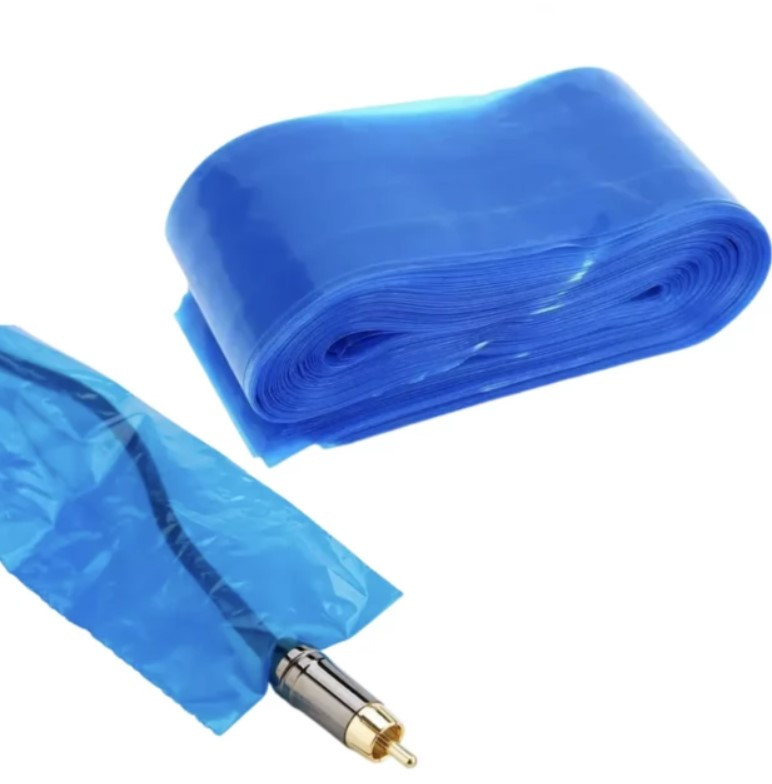 Бар'єрний захист для тату машинки, кліп-кордів, 100 шт/уп в коробці колір блакитний, фото 1