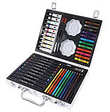 Великий дитячий набір для малювання та творчості в алюмінієвому кейсі, 68 предметів, фото 6