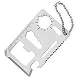 Мультитул у форматі кредитки з нержавіючої сталі універсальний, фото 3