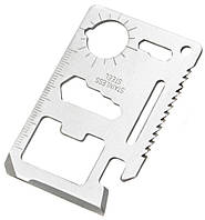 Мультитул у форматі кредитки з нержавіючої сталі універсальний