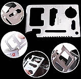 Мультитул у форматі кредитки з нержавіючої сталі універсальний, фото 8