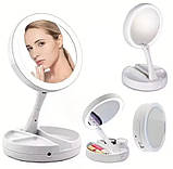 Складане дзеркало для макіяжу Live Makeup G3 з підсвіткою та тримачем для телефону, фото 2