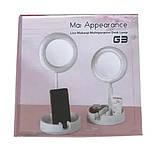 Складане дзеркало для макіяжу Live Makeup G3 з підсвіткою та тримачем для телефону, фото 3